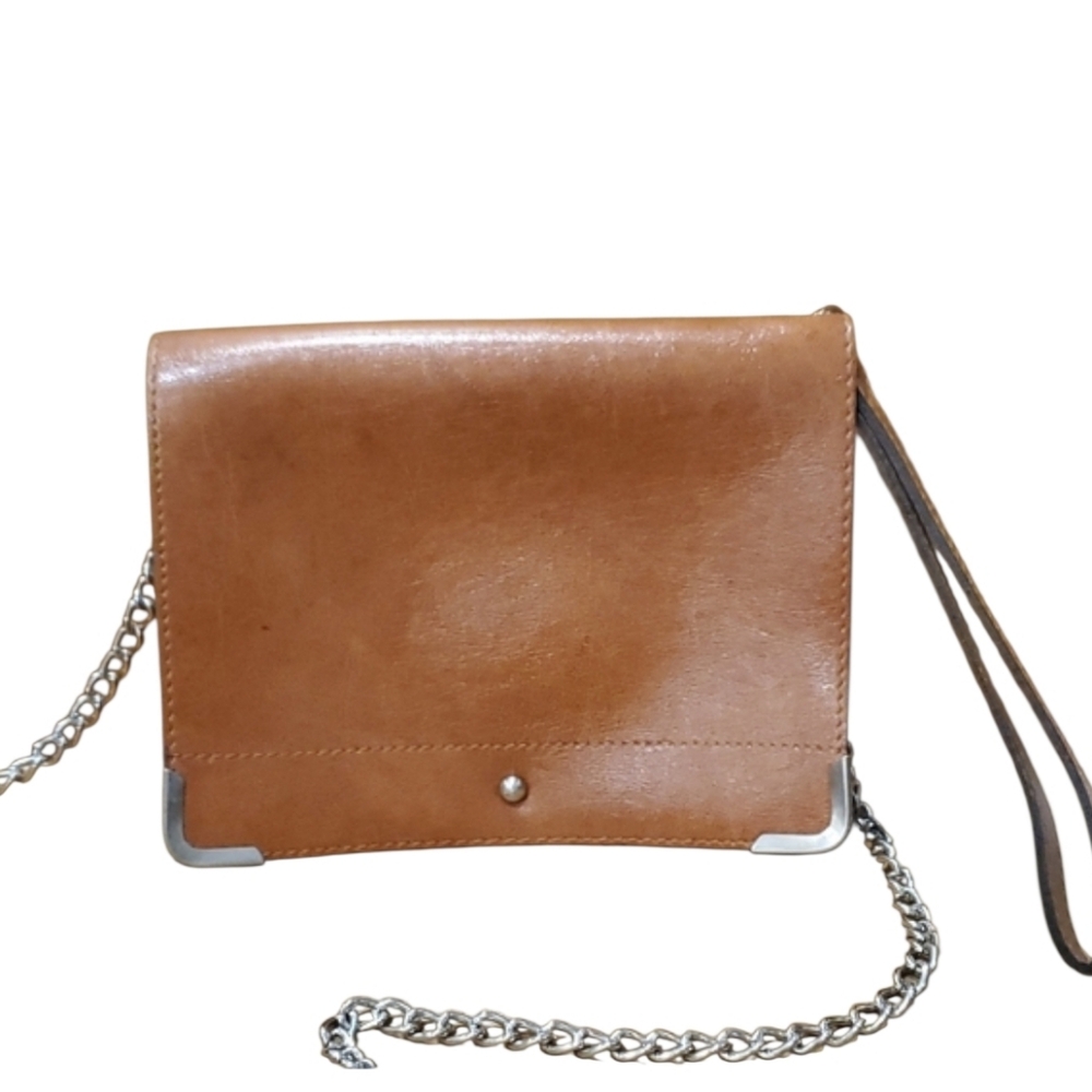 Christian DIOR RARE 60's Vintage Cognac Wristlet Clutch Pochette Bag